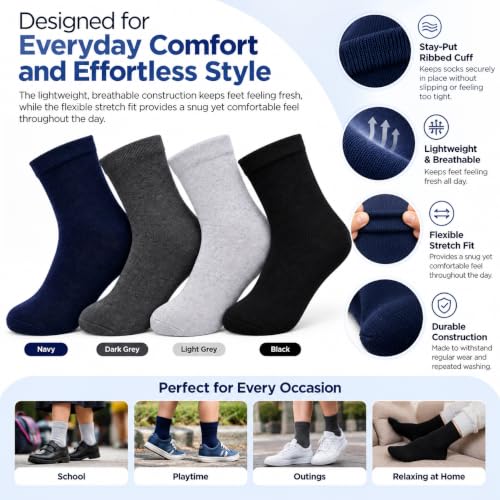 Image of Men's Crew Socks, Multicolour, Pack of 12 Pair