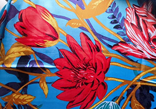 Women's Bright Floral Neckerchief Large Wrap Hair Square Scarves3