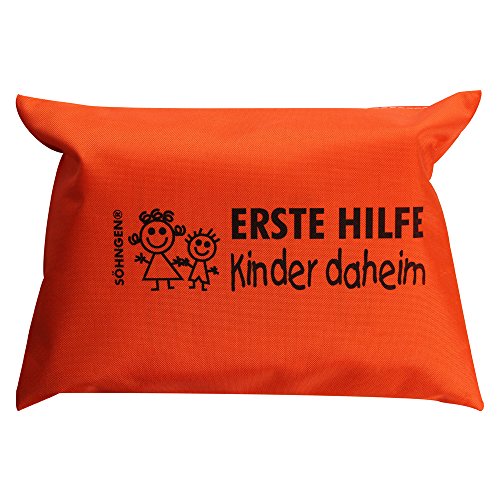 Söhngen Erste-Hilfe Set Kinder daheim orange (Verbandset mit Füllung für Kinder / Kleinkinder Verbandstoffe + Erste-Hilfe Material in kleinen Größen Notfall Set Pflaster) 0350001o