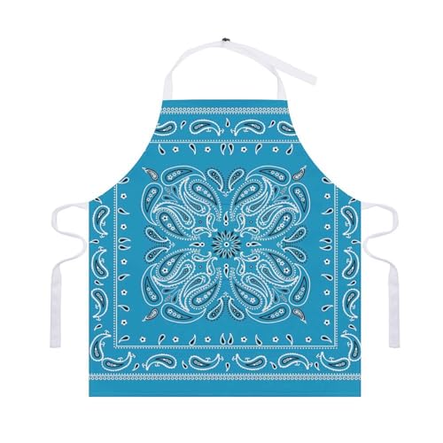 Chickwin Delantal Cocina Mujer, Estilo Retro Delantal Cocina Hombre con Bolsillos Grandes, Ajustable Antiincrustante Delantales de Cocina para Cocinar, Hornear, Limpiar (Azul 1,70x80cm)
