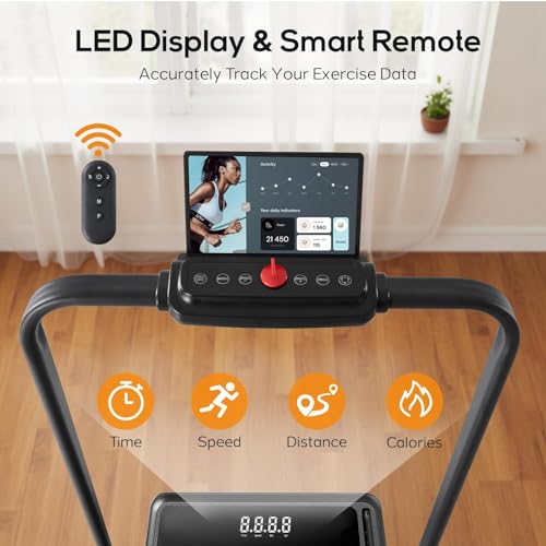 NEWBULIG Walking Pad Under Desk Treadmill, Portable Compact Electric Walking Treadmill with Remote Control for Home Office, Quiet Fitness Machine - Image 4