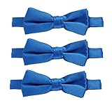Sportoli174; Kids Baby 3-Pack Adjustable Solid Color Banded Satin Pre-tied Bow Ties - Royal