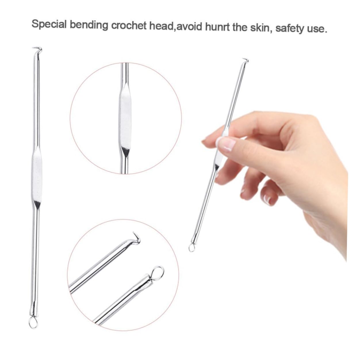 OSOLADY 1Set Acne Needles Facial Cleansing Tool with Storage Case and Removal Needles for All Skin Types