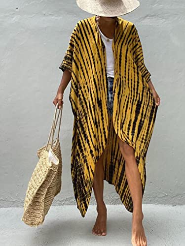 Image of Kaftan Dresses for Women Plus Size Summer Beach Dress with Print and Swim Cover Ups