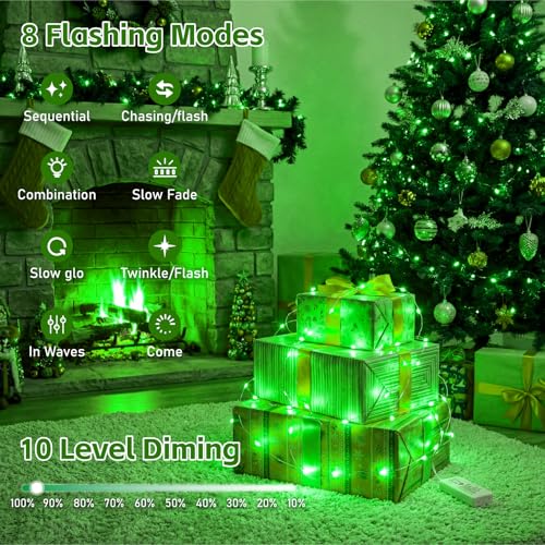 Image of 6 Pack Rechargeable Fairy Lights with Remote & DIY Timer, 7ft 20LED Dimmable Silver Wire String Light for Mason Jar, Mini Twinkle Lights for Indoor Christmas Bedroom Wedding Decor, Green
