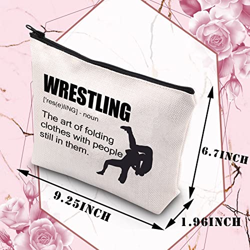PLITI Wrestling Makeup Bag Wrestler Gift Wrestling Coach Gift Wrestling Lover Travel Pouch Wrestling Definition Gift(Wrestling definU) - Image 2