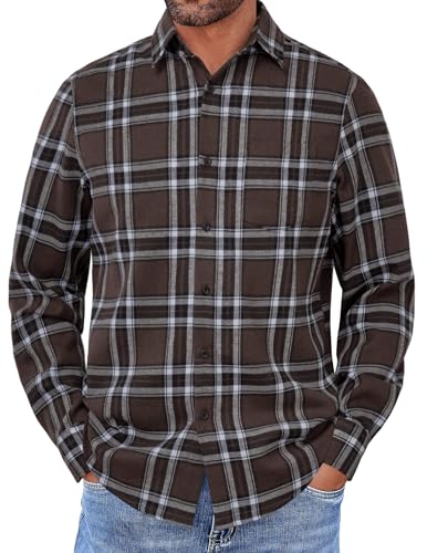 Amazon.com: COOFANDY Flannel Shirts for Men Long Sleeve Button Up