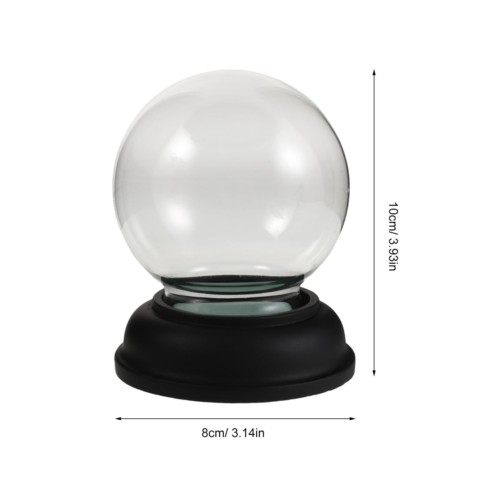 Kit Sphères de Boule à Neige en Verre Transparent 80mm avec Base