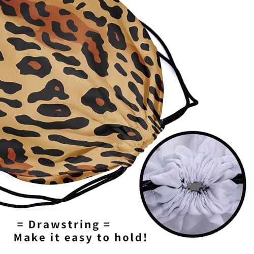 Image of Nerxy Leopard Print Gymnastics Grip Bag - Cheetah Grips Bag Animal Drawstring Storage Bags Pouch Wildlife Gym Bag for Gym Sports