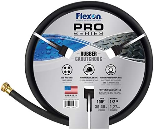 Flexon ½” x 100ft Green Premium Rubber Garden Hose - Thumbnail 2
