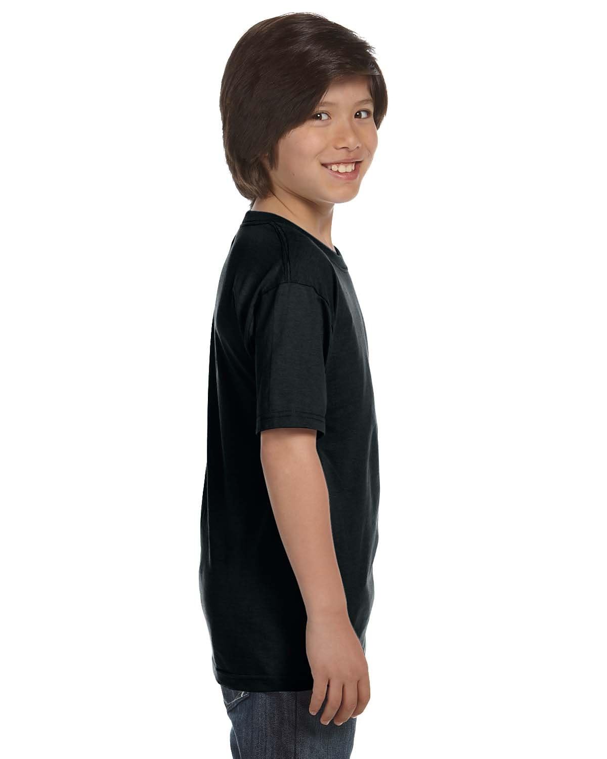 Hanes Big Boys' Comfortsoft T-Shirt (Pack of 6), Black, Medium