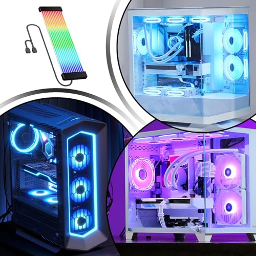Tira De LED RGB Para PC - Extensión De Cable De Fuente Alimentación De Neón ARGB De 24 Pines, 108 LED, Iluminación De Placa Base De Sincronización, Decoración De Modificación De De Computadora Fl - imagen 6