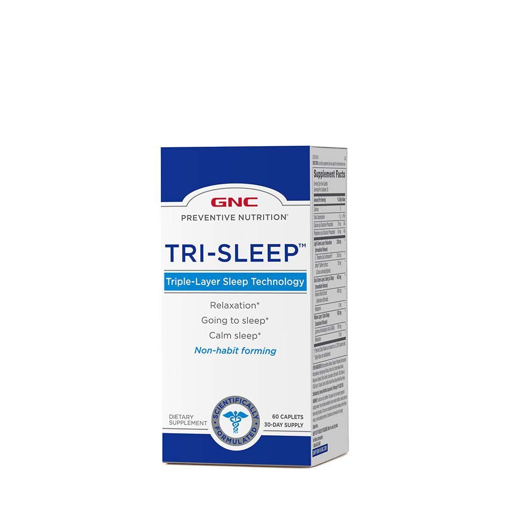 GNC Preventive Nutrition Tri-Sleep, Calm Sleep and Relaxation, 60 Caplets