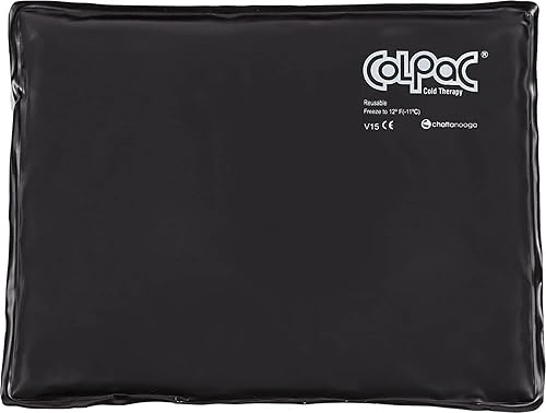 Chattanooga ColPac - Bolsa de gel refrigerante reutilizable para terapia en frío, para hinchazón, moretones, esguinces, inflamación, 00-1552, Negro,