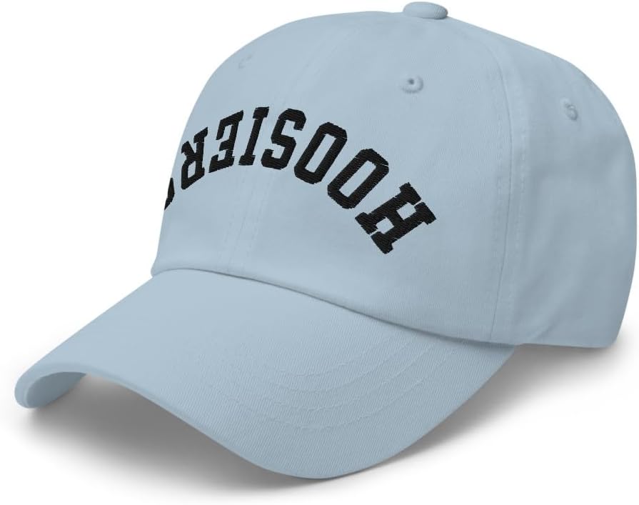NX Upside Down Hoosiers Embroidered Dad Hat Curved Bill Low Crown Relaxed Fit Adjustable Cap for Men and Women