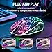 VGUARD Gaming Maus, Wired Hohe Präzision Optische Professionelle Wired Gaming Maus mit 6 Tasten/7-Modi LED Design für pro Gamer - Schwarz