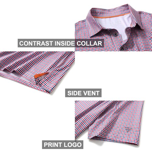 Image of Golf Shirts for Men Dry Fit Short Sleeve Print Performance Moisture Wicking Polo Shirt