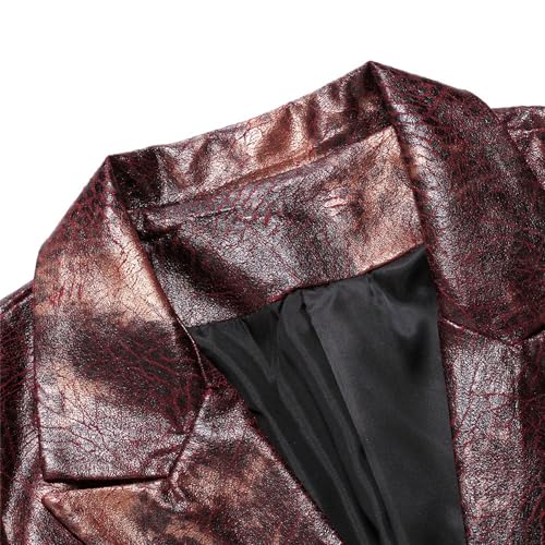 Blazer de piel para hombre ajuste regular botón miniatura 2