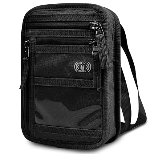 RFID Blocking Neck Wallet Small Crossbody Bag Travel Passport Holder Slim Minimalist Design Security Neck Pouch