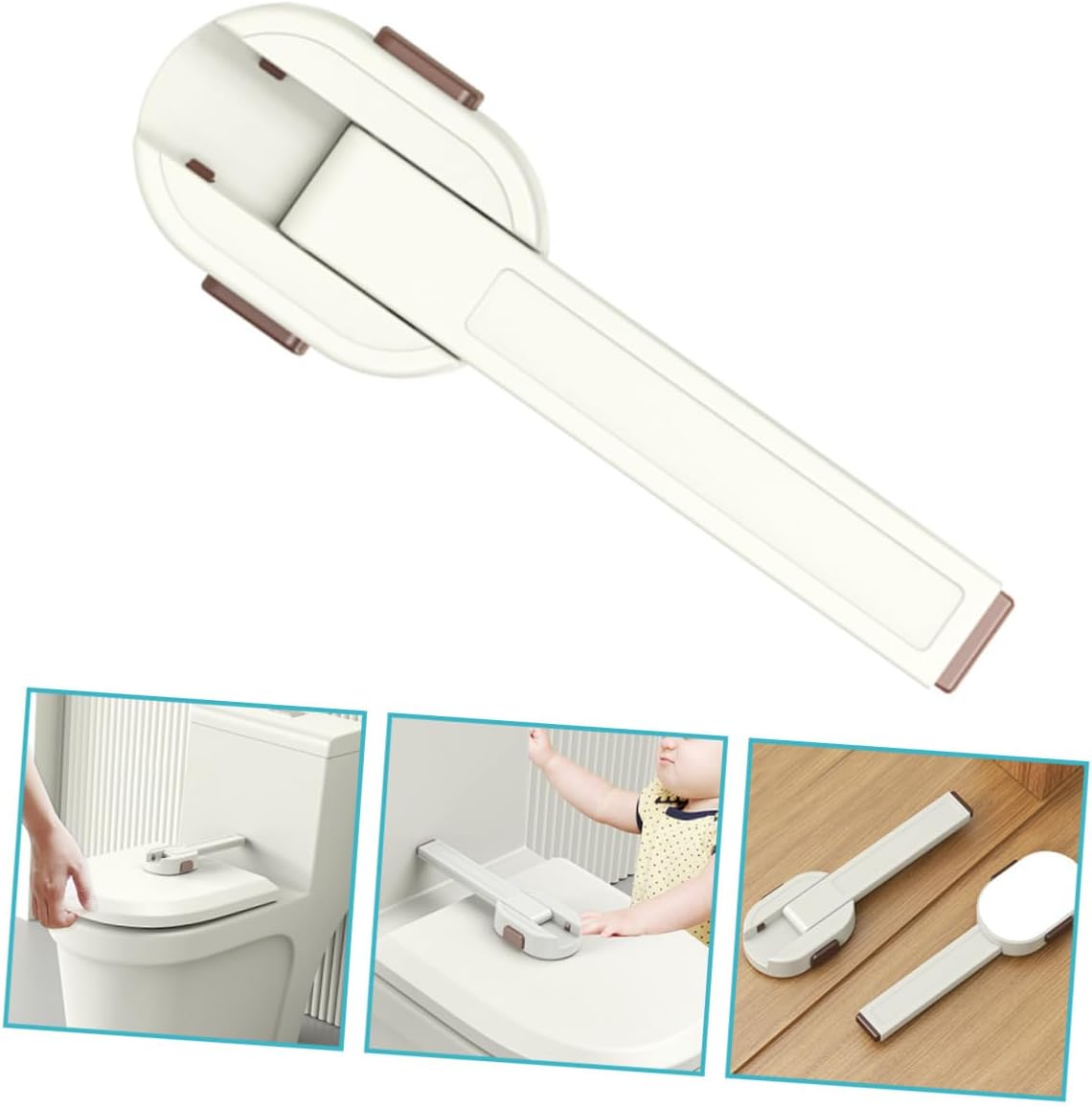 2pcs Toilet Lock Toilet Lid Lock for Boy Girl Safety Pet Design Dual Locking System Easy to Install No Screws Required for Bathrooms Toddlers and Pets