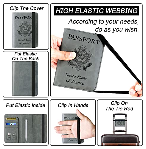 Image of Passport Holder for Travel Essentials, Passport Cover, Rfid Blocking Wallet | Travel Wallet, Leather, Passport Case, Travel Accessories, Vacation Luggage Must Haves, for Men Women