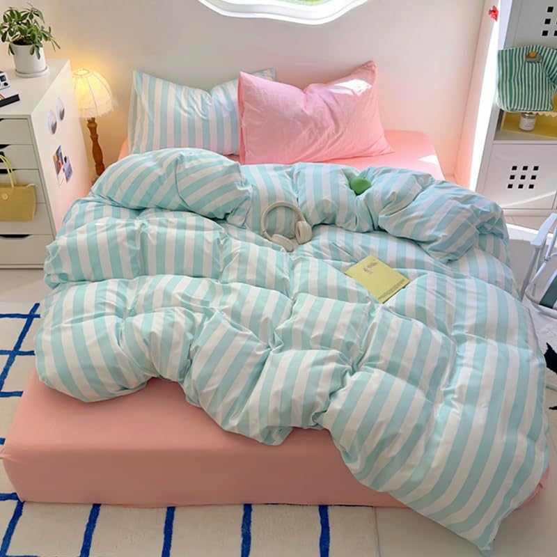 Housse de couette en microfibre douce anti-plis pour lit deux places 200x200
