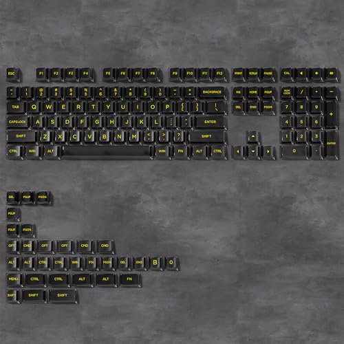 Image of Dagaladoo Crystal Clear Black Ceramic Transparent Keycaps - 75% Shine Through Cherry Profile for MX Switches Gaming Mechanical Keyboard (140 Keys, PC Material)