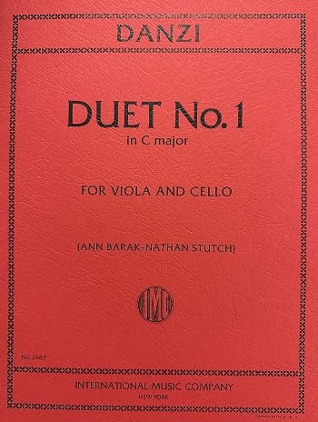Danzi, Duet No.1 in C major for Viola & Cello, Barak-Stutch. No.2667      Staple Bound – January 1, 1972