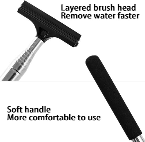 Miniatura 4 de Limpiaparabrisas para espejo retrovisor de automóvil escobilla retráctil de cristal limpiador de agua con barra larga telescópica herramienta de