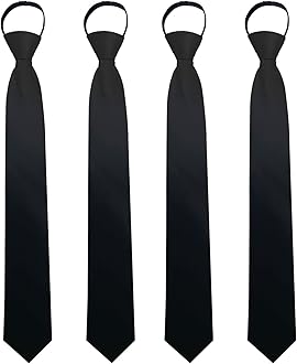 MantieqingwayPre-tied Adjustable Zipper Neck Ties for Men 3.15' 'Mens Necktie for Office Graduation School Uniforms
