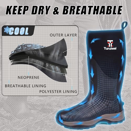 Turuiwei Rubber Boots for Men &Women,Waterproof Rain Boots with Steel Shank by Turuiwei - Used condition - Image 6