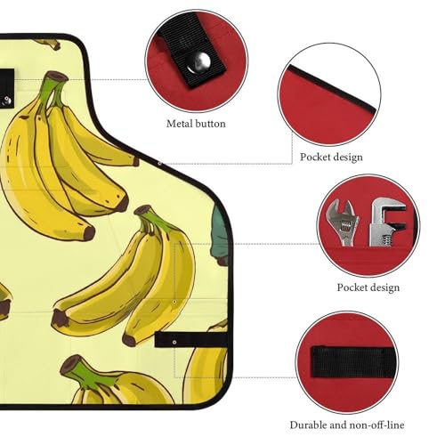 Delantal Negro con Estampado Banana y 8 Bolsillos miniatura 3