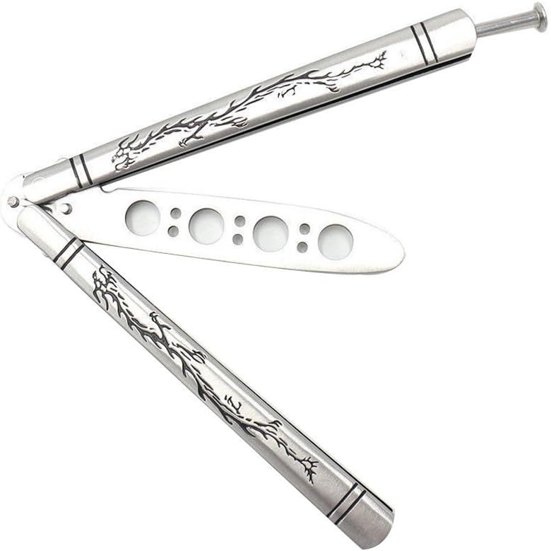 Plus Mi Life Butterfly Balisong Trainer Knife Dragon Training Dull Tool Black Metal Practice