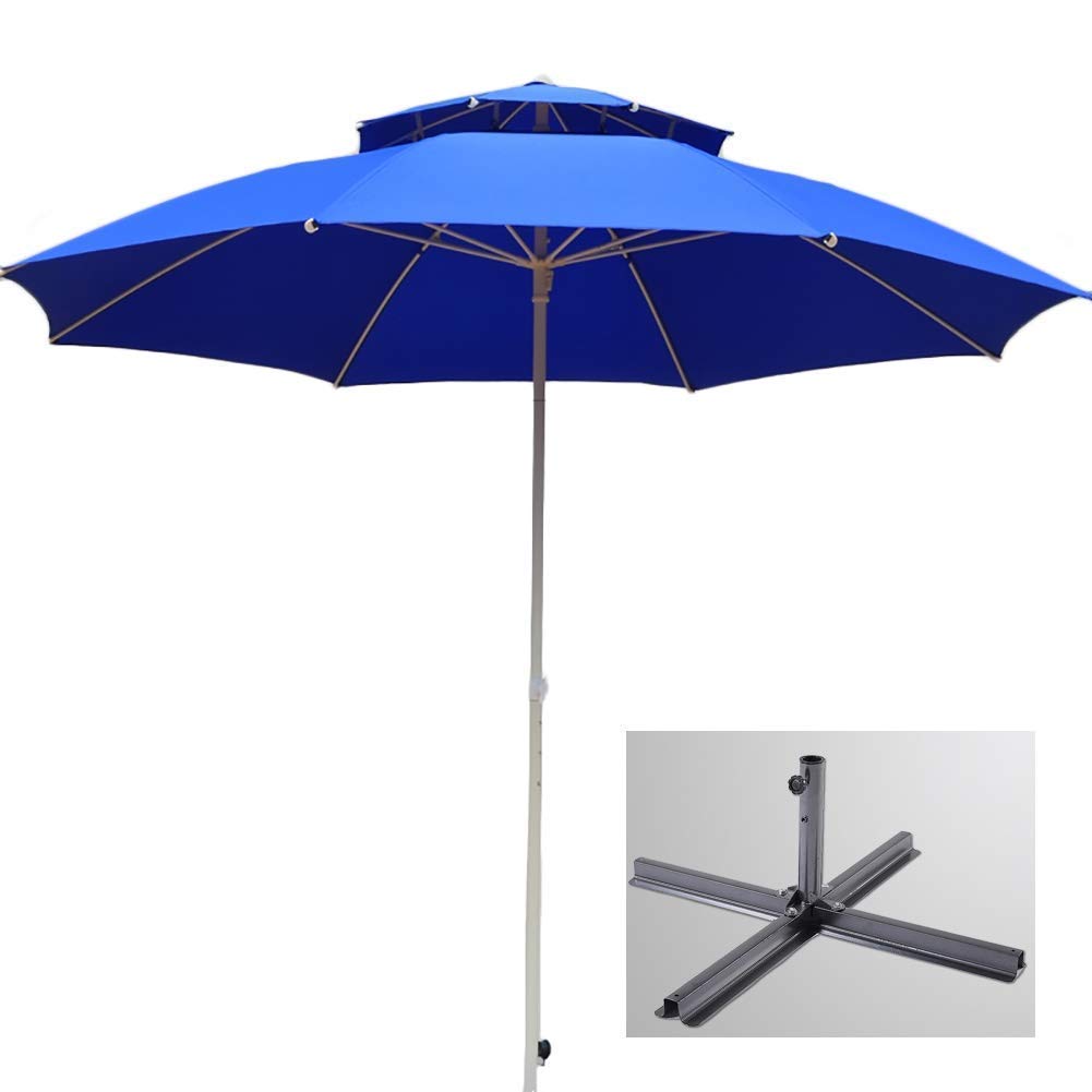 WDSOPK Parasol with Crank Lift & Base,Patio Umbrella for Outdoor Balcony Table, Deck, Backyard, Swimming Pool, Garden