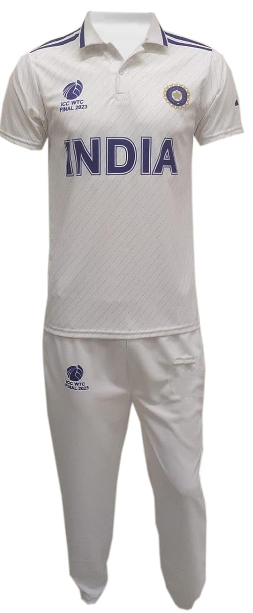 GENERIC India Test Match WTC Half Sleeve Set 2023 (22 (for 2 Years), with Your Name & Number)