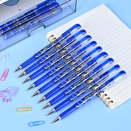 Temiary 12 Pcs Bolígrafos de Gel Borrables Punta 0.7 mm Azul miniatura 5