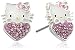 Hello Kitty Fine Silver Plated Crystal Heart Stud Earrings