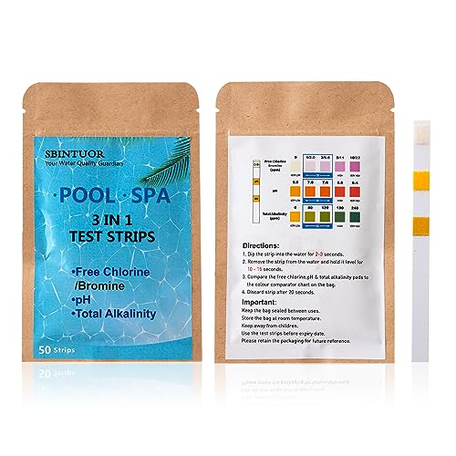 SBINTUOR Tiras Medidor 3 en 1 Cloro y pH para Piscinas