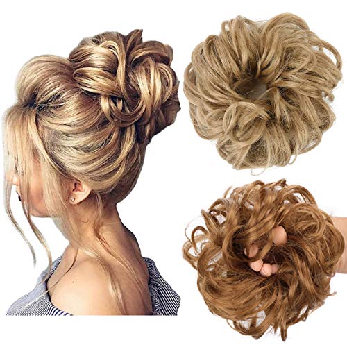 ASUITOFK Messy Bun Hair Piece Thick Updo Scrunchies Synthetic Hair Extensions Ponytail Hair Wig Hairpiece Jet Black