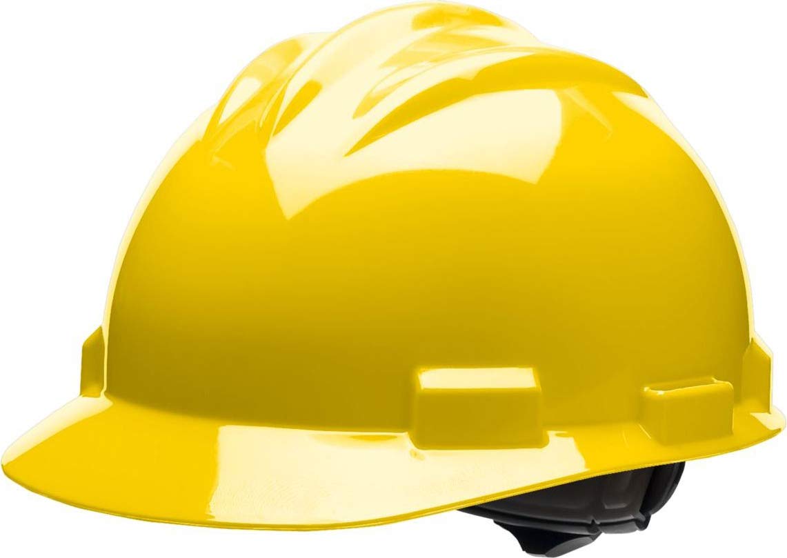 Bullard Standard Low Profile Slotted Hard Hat with 4 Pt Ratchet Suspension, Yellow