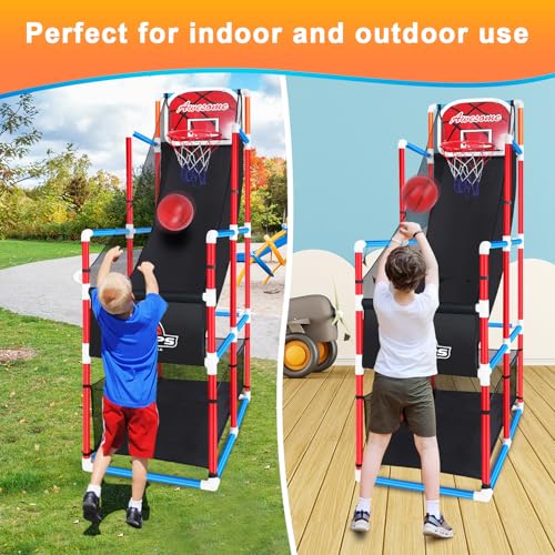 Arcade Basketball Game Set with 4 Balls for Kids,Adjustable Toy Game Sport with Storage for 3 to 12 Years Old,Kids Basketball Hoop Suited for Outdoor and Indoor - Image 3