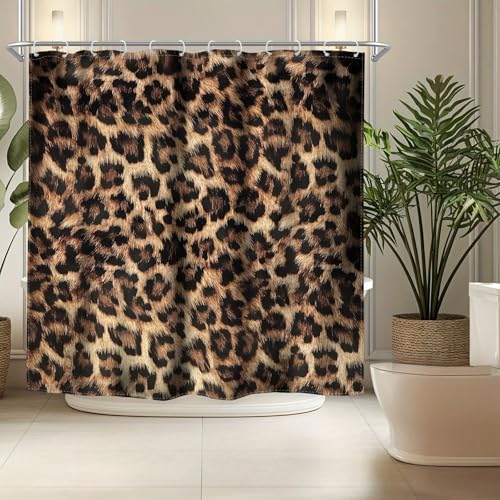 Rideau de douche léopard floral moderne imperméable 85x155 - 2