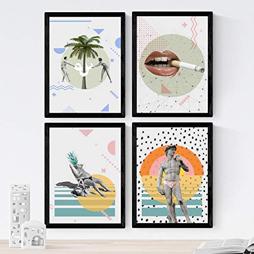 Láminas de posters collage en A3 Nacnic para transformar tu salón con estilo único