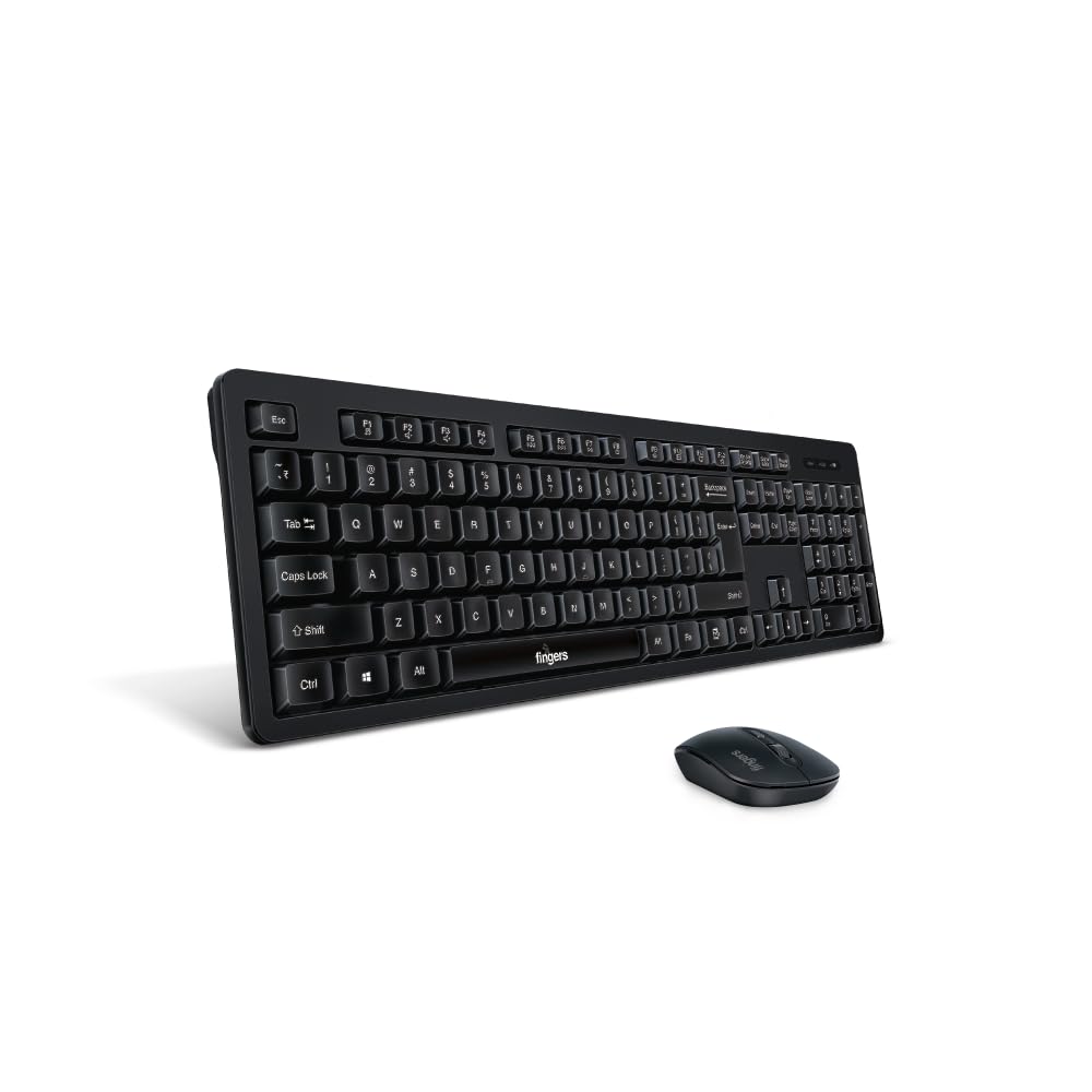 FINGERS StellarCombo Wireless Keyboard and Mouse Set (2.4 GHz Wireless Technology with USB Nano Receiver | 12 Quick Soft-Touch Media Controls for Instant Access & Rupee Key) (B0CPLYN8DK) Amazon Price History, Amazon Price Tracker