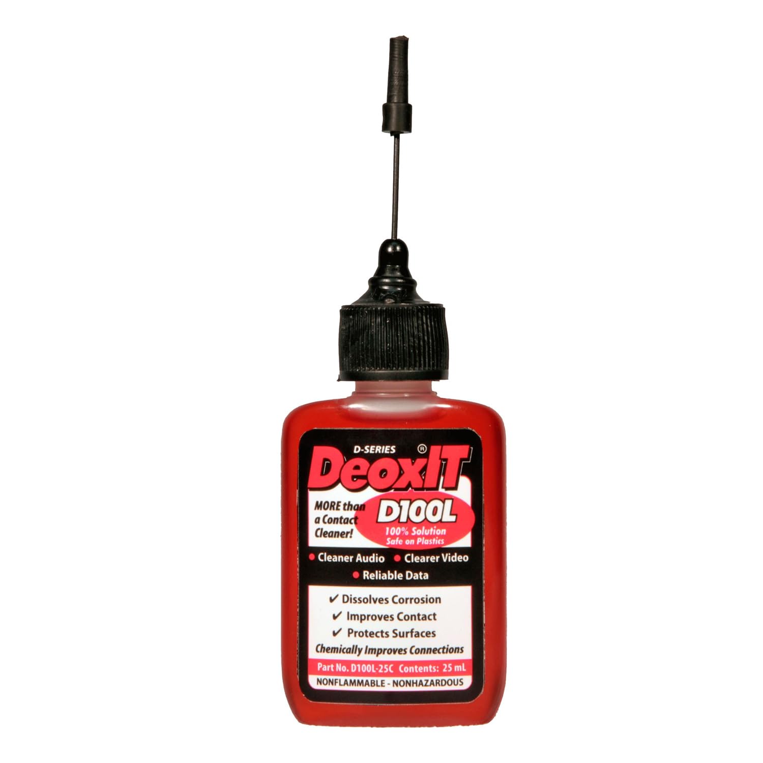 Caig DeoxIT D100L-25C Nettoyant de contact pour surfaces métalliques + chiffon microfibre Keepdrum