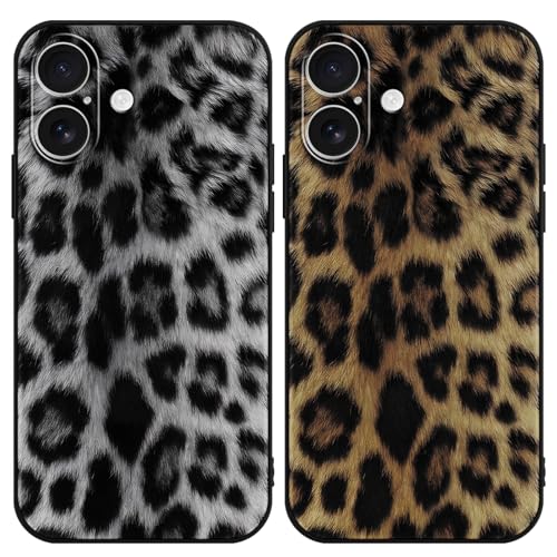 Saqmkil 2 Piezas Funda para iPhone 17, Suave Silicona TPU Case Protector de Cámara Carcasa, Aesthetic Leopardo Mujeres Diseño de Dibujos Antigolpes Case para iPhone 17 6,3''   Gris