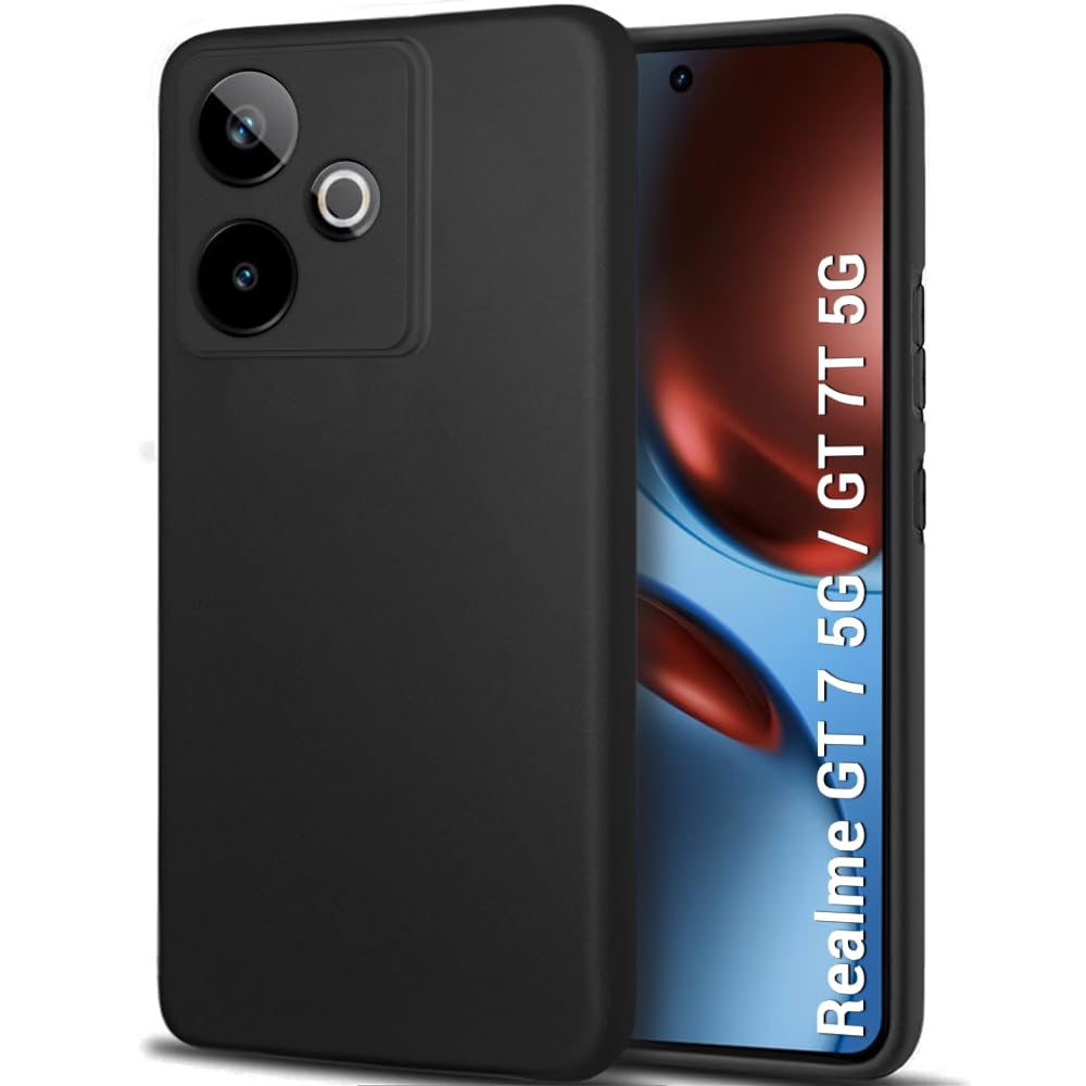 LYZXMY Funda Con Aro Giratorio Y Protector De Cristal Para Realme GT 7 / 7T 5G – TPU Negra, Aro Soporte, 9H Templado, Protección Completa