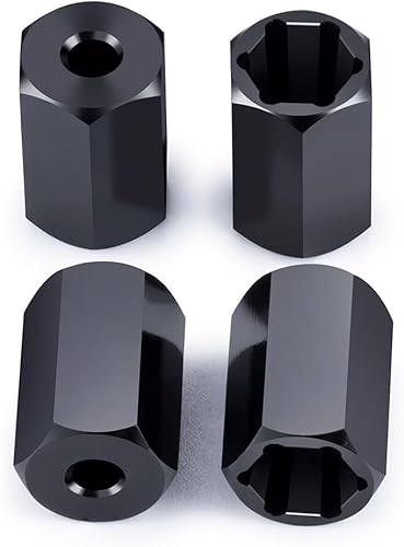 QUPA AM STORE 4 adaptadores hexagonales de rueda de 0.197 in a 0.276 in (+ 0.394 in) para 110 WPL D12 RC Truck Car 124 SCX24 RC Accesorios de