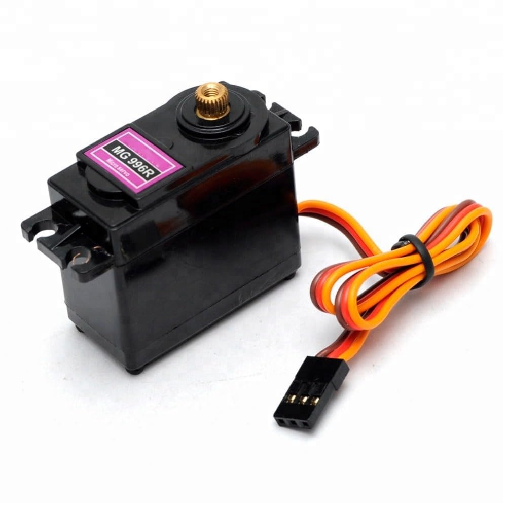 5 x MG 996R Servo Motor 360° Digital de Alto Torque con Engranajes Metálicos, Incluye Accesorios de Montaje y Cable