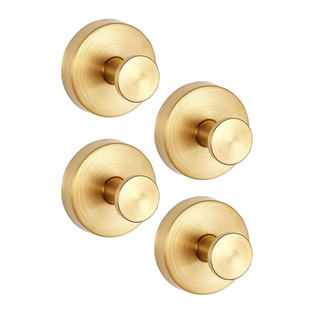 Hndhbfgrt Gold 4Pcs Suction Cup Hooks For Wreaths On Glass,No Drill Suction Cup Hook Holder,Wall Tile Towel Hanger For Home Bathroom